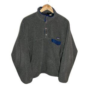 Vintage Patagonia Gray T-Snap Fleece Mens M Made in Canada Outdoor Gorpcore